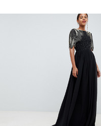 Virgos Lounge Tall Lena Maxi Dress With Embellisht In Black