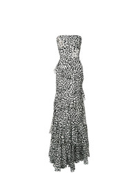 Alex Perry Swarovski Crystal Embellished Patterned Strapless Dress