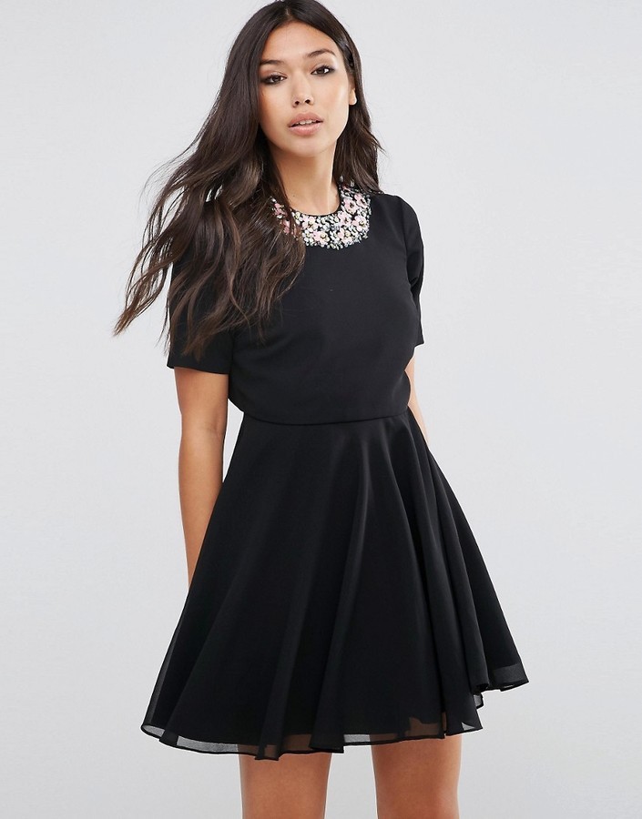 Black Skater Dress Tube Top