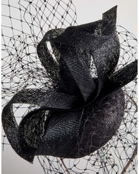 Vixen Sequin Beret With Sinamay Trim And Veiling In Black