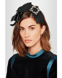 Dolce & Gabbana Crystal Embellished Grosgrain And Satin Headband Blue