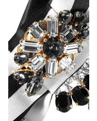 Dolce & Gabbana Swarovski Crystal And Bow Embellished Satin Headband Black