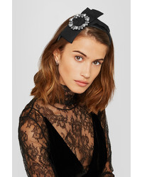 Dolce & Gabbana Swarovski Crystal Embellished Grosgrain And Satin Headband Black