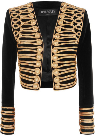 Velvet Crop Button Embellished Jacket – B. Fly Apparel