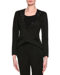 Giorgio Armani Swarovski Embellished Jersey Jacket Black