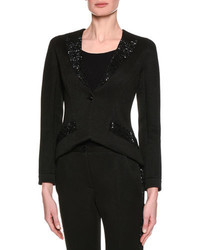 Giorgio Armani Swarovski Embellished Jersey Jacket Black