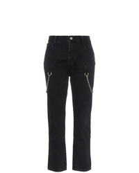 Sandy Liang Marks Chain Embellished Straight Jeans