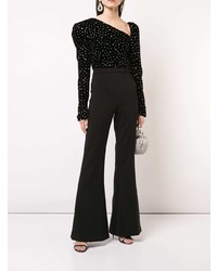 Christian Siriano Crystal Embellished Flared Jumpsuit