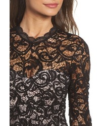 Sequin Hearts Embellished Lace Body Con Dress