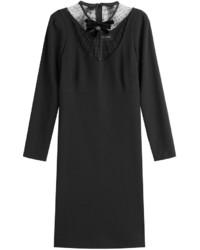 The Kooples Dress With Lace And Embellished Velvet Bow