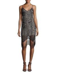 Haute Hippie Embellished Lace Sleeveless Flapper Cocktail Dress