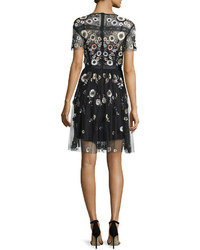 Needle & Thread Woodland Embellished Lace Dress Black