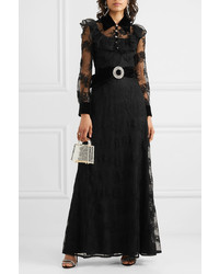 Miu Miu Crystal Embellished Med Lace Gown