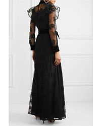 Miu Miu Crystal Embellished Med Lace Gown
