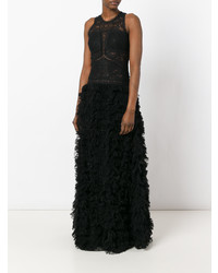 Ermanno Scervino Raw Lace Tiered Gown