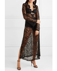 Alessandra Rich Crystal Embellished Lace Maxi Dress