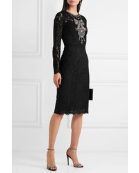Dolce & Gabbana Crystal Embellished Corded Lace And Tulle Dress
