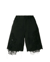 Black Embellished Lace Shorts