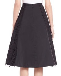 Oscar de la Renta Embellished Lace Skirt