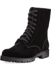 Rene Caovilla Velvet Embellished Combat Boot