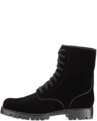 Rene Caovilla Velvet Embellished Combat Boot