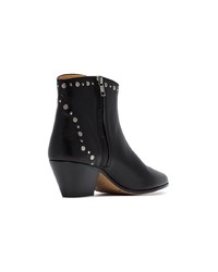 Isabel Marant Black Dacken 50 Stud Embellished Leather Ankle Boots