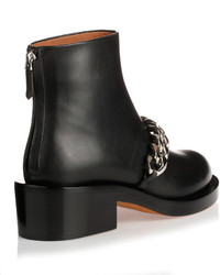 Givenchy Black Leather Chain Ankle Boot