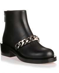 Givenchy Black Leather Chain Ankle Boot