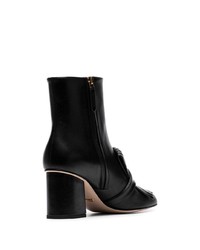 Gucci Black Marmont 75 Fringed Leather Ankle Boots