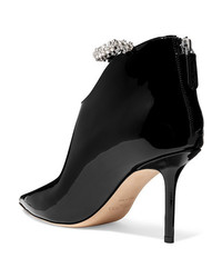 Jimmy Choo Blaize 85 Crystal Embellished Patent Leather Ankle Boots