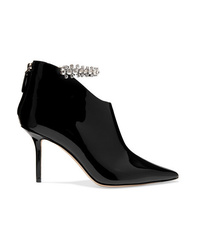 Jimmy Choo Blaize 85 Crystal Embellished Patent Leather Ankle Boots