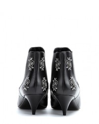 Saint Laurent Cat Embellished Leather Ankle Boots