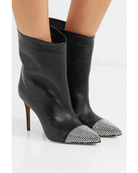 Alexandre Vauthier Cha Cha Crystal Embellished Leather Ankle Boots