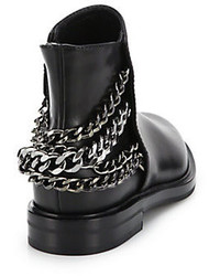 Casadei Chained Leather Ankle Boots