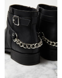 Forever 21 Chained Strappy Faux Leather Booties