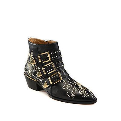 Chloé Chloe Suzanna Studded Leather Ankle Boots Black, $1,345 | Saks ...