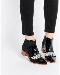 Asos Collection Rock City Pointed Embellished Ankle Boots