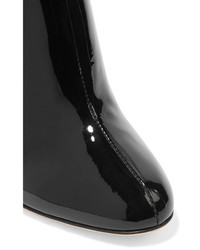 Dolce & Gabbana Embellished Patent Leather Ankle Boots Black