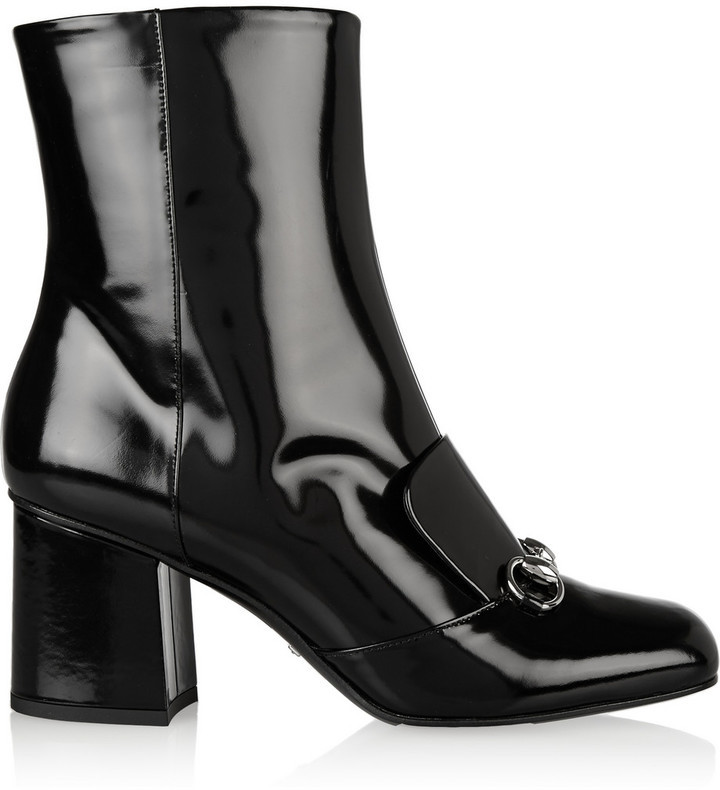 Horsebit-detailed leather ankle boots
