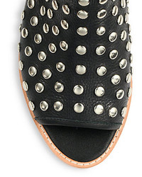 Loeffler Randall Ione Studded Open Toe Leather Ankle Boots