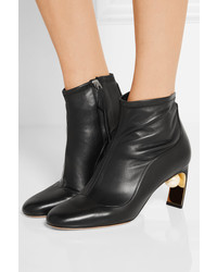 Nicholas Kirkwood Mva Embellished Leather Ankle Boots Black