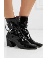 DORATEYMU Nizip Embellished Patent Leather Ankle Boots