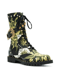 Fausto Puglisi Printed Denim High Ankle Boots