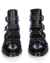 Givenchy Prue Stud Embellished Leather Flat Ankle Boots