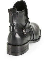 Freda Salvador Star Leather Studded Fringe Welt Ankle Boots