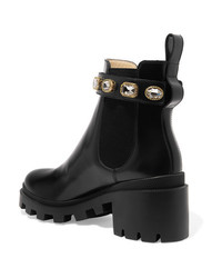 Gucci Trip Crystal Embellished Leather Chelsea Boots