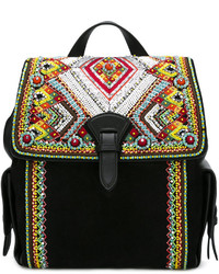 Roberto Cavalli Bead Embellished Backpack Purse