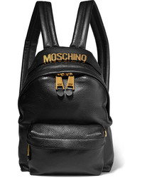Moschino Embellished Textured Leather Backpack Black