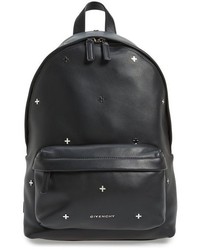 Givenchy Metal Cross Embellished Calfskin Leather Backpack Black