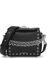 Alexander McQueen Box Bag 19 Embellished Leather Shoulder Bag Black